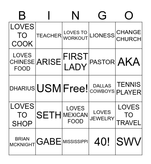 SHE LEAVES A LITTLE SPARKLE Bingo Card