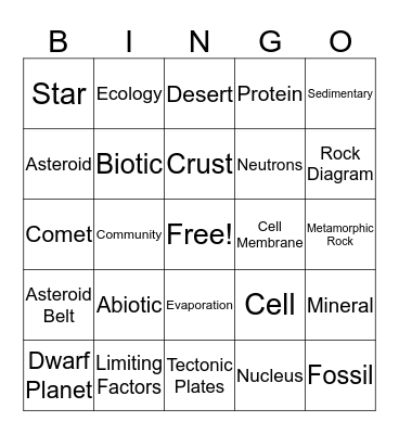 MP3 Review Bingo Card