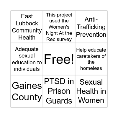 Poster Bingo Card