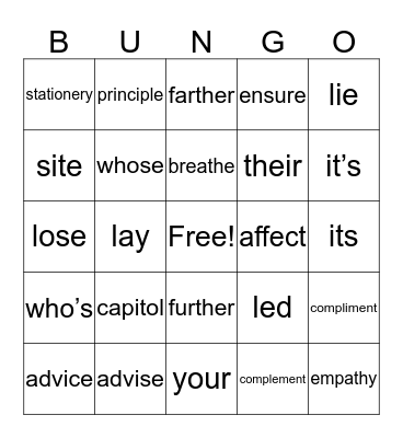 Arggghh! Pirate Bingo Card