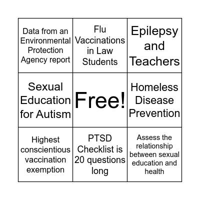 Poster Bingo Card