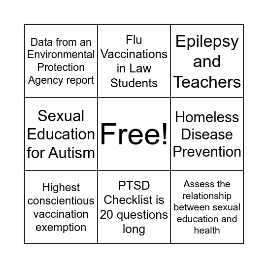 Poster Bingo Card