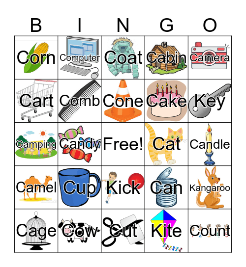 K/C Articulation Bingo Card