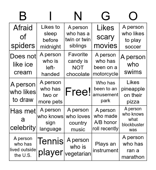 GROW LOCAL BINGO Card