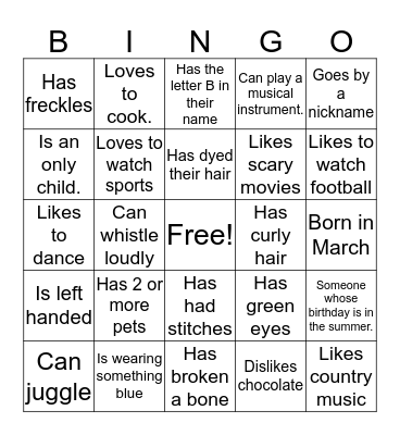 Get to Know Your BINGO Card
