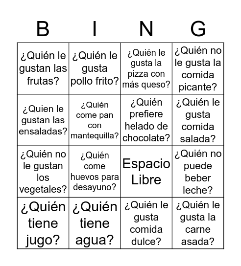 Bingo Humano Bingo Card