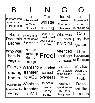 Icebreaker BINGO Card