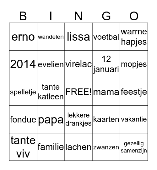 meter- en peter bingo  Bingo Card