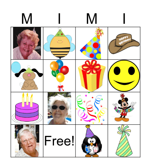 Happy Birthday Bingo Card