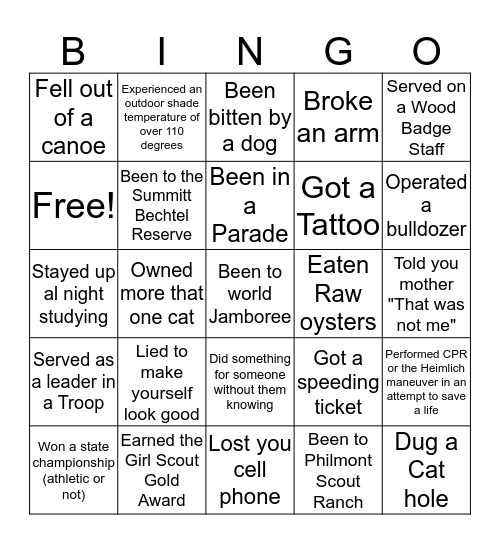 Who knew that Bingo Card
