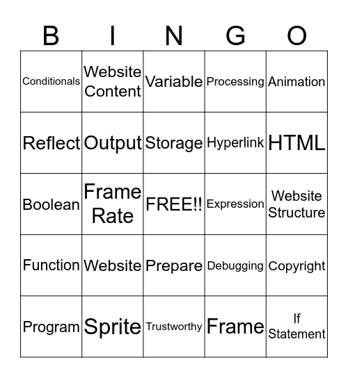 ECS UNITS 1-3 Bingo Card