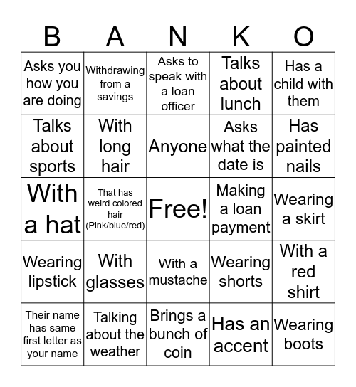 TAF Banko: Give a TAF to someone..... Bingo Card