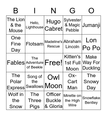 CALDECOTT MEDAL BOOKS Bingo Card