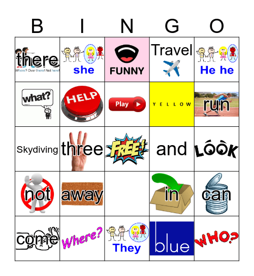 Sight Words Bingo Card