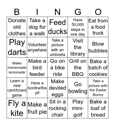 Spring Bingo Card