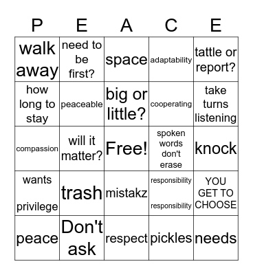 People Everywhere Are Cooperating Everyday Bingo Card