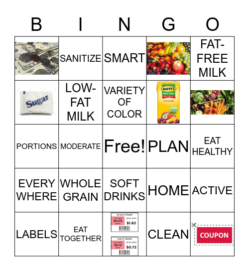 Faithful Families - Eating Smart & Moving More Bingo Card