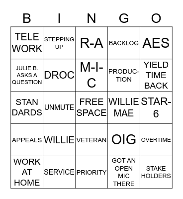 DUSB BINGO Card