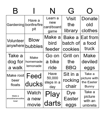 PTIM Spring Bingo Card