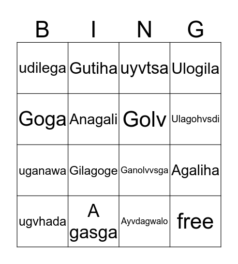 Weather and Seasons Bingo Card