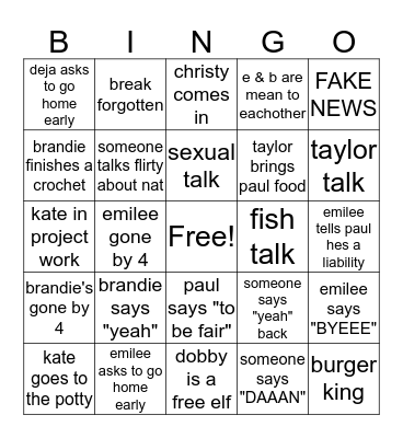 something smells fishy  Bingo Card