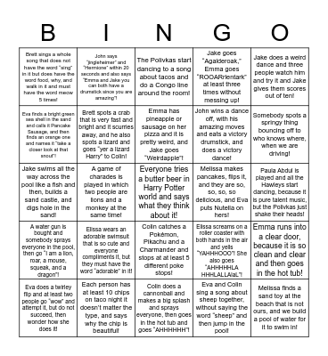 Spring Break Bingo Card