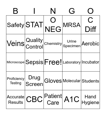 Lab Week Bingo Card