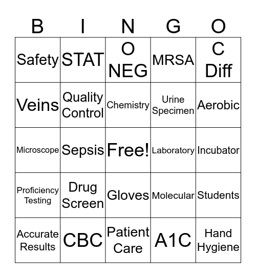 Lab Week Bingo Card