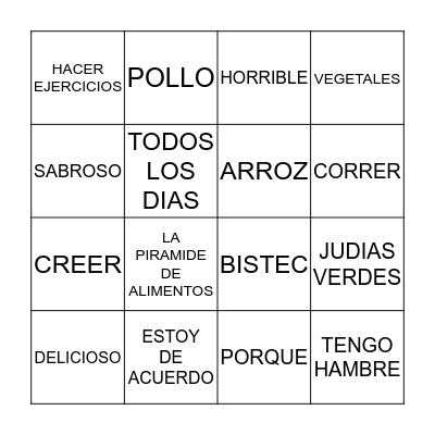 LA VIDA SANA Bingo Card