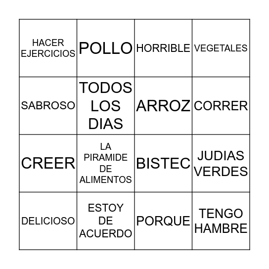 LA VIDA SANA Bingo Card