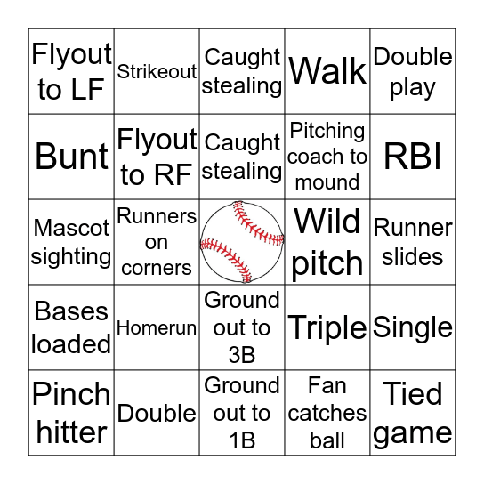 BASEBALL BINGO Card