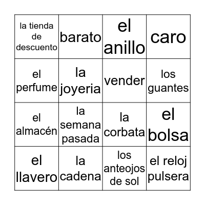 LA ROPA Bingo Card