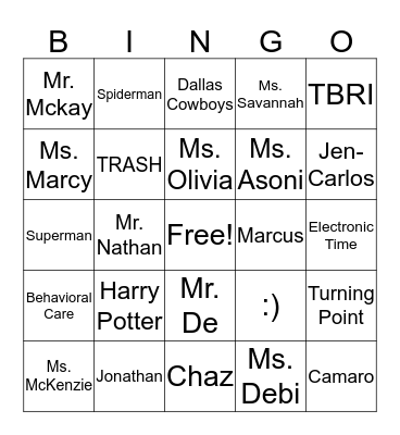 BC BINGO Card