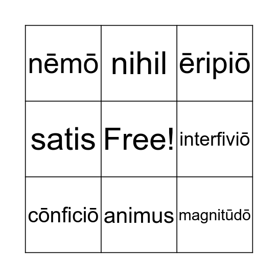 Lesson 37 Part B Bingo Card