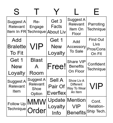 CUSTOMER FIRST BINGO Card