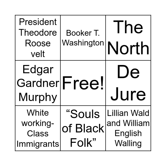 The Shield of Segregation  Bingo Card