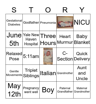 Giacomo Natale Didiano's Birth Bingo Card