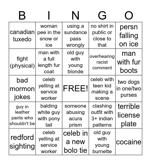 Fake Love | #flsundancebingo Card