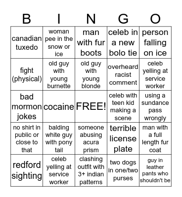 #flsundancebingo Card