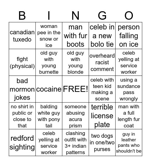 #flsundancebingo Card