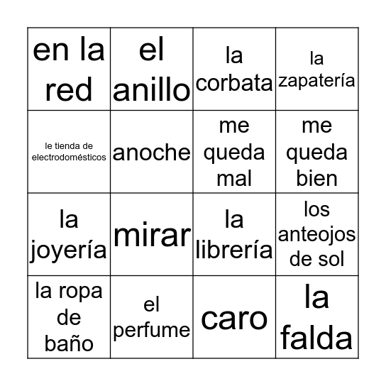 LA ROPA Bingo Card