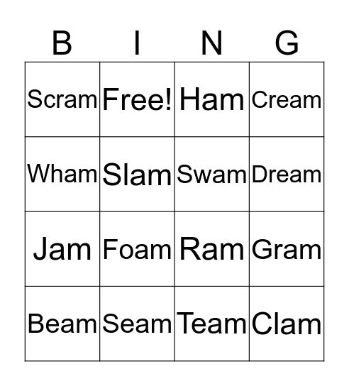 -Am Bingo Card