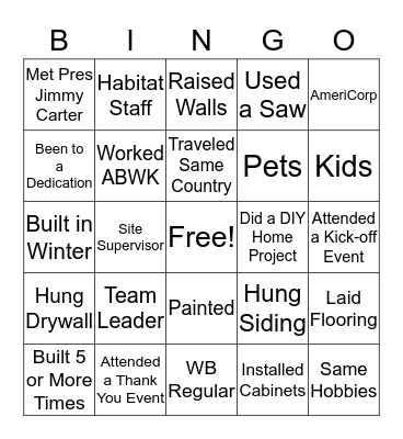 Women Build Find Someone Who Bingo Card