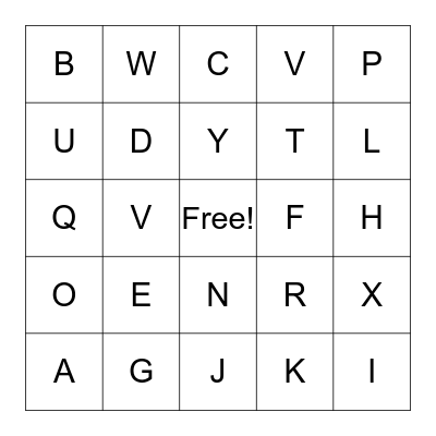 das Alphabet  Bingo Card