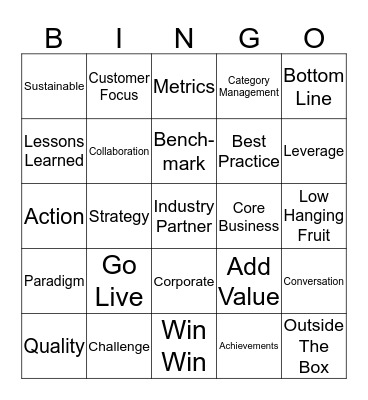 AC&E Buzzword Bingo Card