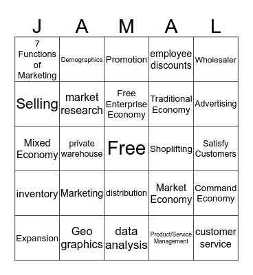 Marketing Bingo Card