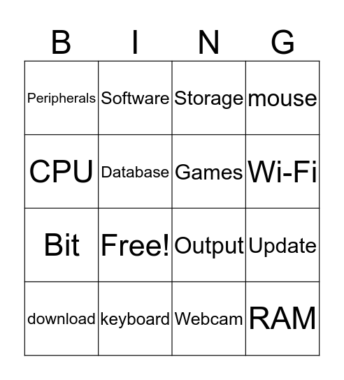 BINGO Card
