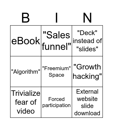 Bullshit Bingo Card