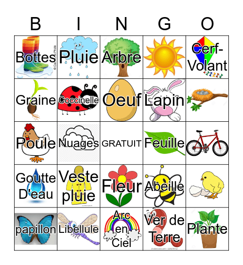 LE PRINTEMPS Bingo Card
