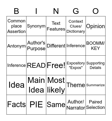 NON-FICTION Bingo Card